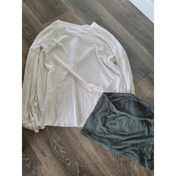 American Eagle Women's Shirt and Strapless Top size Medium Ribbed #14 - Picture 2 of 4